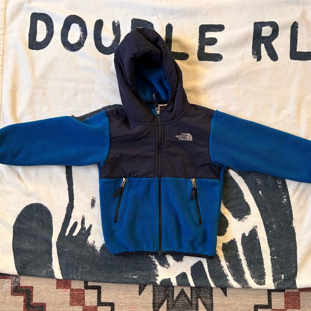 The North Face Kids Blue and Black Hooded Denali 4T